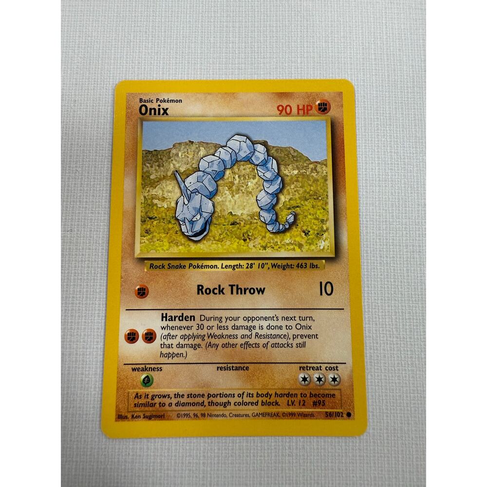 Onix Basic Pokémon 1999 Trading Card